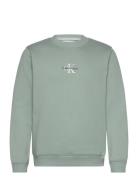 Monologo Crew Neck Tops Sweatshirts & Hoodies Sweatshirts Green Calvin Klein Jeans