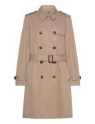 Cotton Db Slim Fit Trench Trenchcoat Frakke Beige Tommy Hilfiger