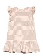 Dress Ns Striped Rib Dresses & Skirts Dresses Casual Dresses Sleeveless Casual Dresses Pink Huttelihut