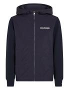 Monotype Mix Media Hdd Zip Thru Tops Sweatshirts & Hoodies Hoodies Navy Tommy Hilfiger