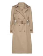 Belted Double-Breasted Trench Coat Trenchcoat Frakke Beige Lauren Ralph Lauren