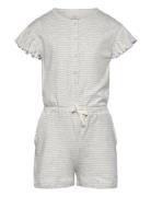 Striped Jumpsuit With Ruffles Jumpsuit Grey Copenhagen Colors