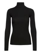 Stretch Ribbed Turtleneck Tops Knitwear Turtleneck Black Polo Ralph Lauren