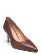 Lanette Burnished Leather Pump Shoes Heels Pumps Classic Brown Lauren Ralph Lauren