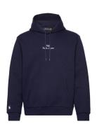 Logo Double-Knit Hoodie Tops Sweatshirts & Hoodies Hoodies Navy Polo Ralph Lauren