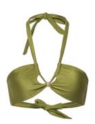 Holbox Shine Croptop Swimwear Bikinis Bikini Tops Bandeau Bikinitops Green Hunkemöller