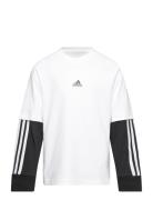 J Jam 2In1 Ls Tops T-shirts Long-sleeved T-Skjorte White Adidas Sportswear