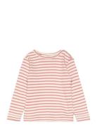 T-Shirt L/S Modal Striped Tops T-shirts Long-sleeved T-Skjorte Pink Petit Piao
