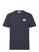 Ace Letter T-Shirt Gots Tops T-Kortærmet Skjorte Navy Double A By Wood Wood