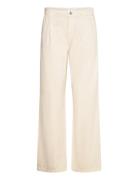 Wide-Leg Pleated Jeans Bottoms Jeans Straight-regular Beige Mango