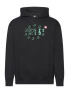 Cass Resort Club Hoodie Gots Tops Sweatshirts & Hoodies Hoodies Black Double A By Wood Wood