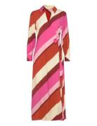 Striped Maxi Wrap Dress Maxikjole Festkjole Red GANT