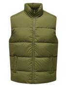 Onsalvin Quilt Puffer Vest Otw Vd Vest Green ONLY & SONS