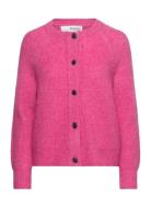 Slflulu Ls Knit Short Cardigan Noos Tops Knitwear Cardigans Pink Selected Femme