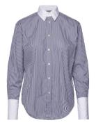 Relaxed Fit Two-T Striped Shirt Tops Shirts Long-sleeved Blue Polo Ralph Lauren