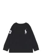 Big Pony Cotton Jersey Tee Tops T-shirts Long-sleeved T-Skjorte Black Ralph Lauren Kids