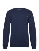 Regular Crewneck Tops Knitwear Round Necks Navy Revolution