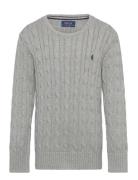 Combed Cotton-Ls Cable Cn-Tp-Swt Tops Knitwear Pullovers Grey Ralph Lauren Kids