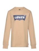 Levi's® Long Sleeve Graphic Tee Shirt Tops T-shirts Long-sleeved T-Skjorte Beige Levi's