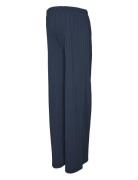 Mllucy Wide Rib Jrs Pants Hw Bottoms Trousers Wide Leg Navy Mamalicious