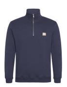 Piece Half-Zip Sweatshirt 2.0 Tops Sweatshirts & Hoodies Sweatshirts Navy Les Deux