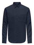 Onsgudmund Slim 1-Pkt Solid Shirt Noos Tops Shirts Casual Navy ONLY & SONS