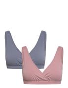 Bra Nursing Wrap Top Co 2 P Lingerie Bras & Tops Maternity Bras Blue Lindex