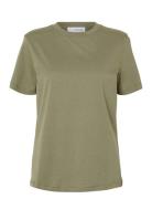 Slfmyessential Ss O-Neck Tee Noos Tops T-shirts & Tops Short-sleeved Khaki Green Selected Femme