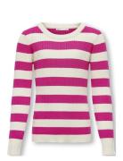 Kogkarol L/S O-Neck Knt Tops T-shirts Long-sleeved T-Skjorte Pink Kids Only