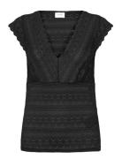 Vichikka V-Neck Cap Sleeve Top/2N Tops T-shirts & Tops Short-sleeved Black Vila