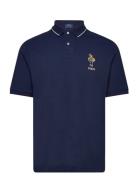 Classic Fit Polo Bear Mesh Polo Shirt Tops Polos Short-sleeved Navy Polo Ralph Lauren