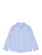 Oxford Cotton Shirt Tops Shirts Long-sleeved Shirts Blue Mango