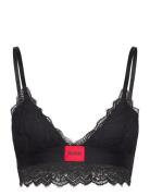 Triangle Padded Lace Lingerie Bras & Tops Soft Bras Bralette Black HUGO