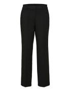 Slfrita Mw Wide Pant Fd Noos Bottoms Trousers Wide Leg Black Selected Femme