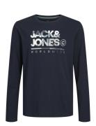 Jjluke Tee Ls Crew Neck Mni Tops T-shirts Long-sleeved T-Skjorte Navy Jack & J S