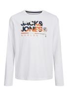 Jjluke Tee Ls Crew Neck Mni Tops T-shirts Long-sleeved T-Skjorte White Jack & J S