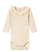 Nbfrachel Nis Ls Slim Body Lil Noos Bodies Long-sleeved Cream Lil'Atelier