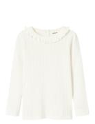 Nmfrachel Nis Ls Slim Top Lil Noos Tops T-shirts Long-sleeved T-Skjorte Cream Lil'Atelier