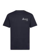 Regular Fit Owl Trip Chest Print T- Tops T-Kortærmet Skjorte Navy Knowledge Cotton Apparel