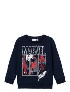 Nmmjessie Spiderman Sweat Unb Noos Mar Tops Sweatshirts & Hoodies Sweatshirts Navy Name It