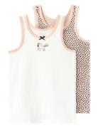 Nmftank Top 2P Evening Sand Hearts Noos Night & Underwear Underwear Tops White Name It