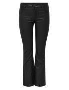 Carblush Mid Flared Coated Pnt Noos Bottoms Trousers Flared Black ONLY Carmakoma