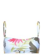 Palms Top Swimwear Bikinis Bikini Tops Bandeau Bikinitops Blue Desigual