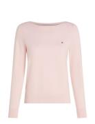 Co Jersey Stitch Boat-Nk Ls Swt Tops Knitwear Jumpers Pink Tommy Hilfiger