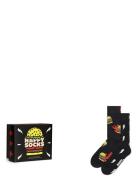 2-Pack Blast Off Burger Socks Gift Set Lingerie Socks Regular Socks Black Happy Socks