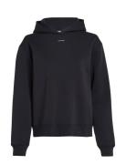 Nano Logo Reg Fleece Hoodie Tops Sweatshirts & Hoodies Hoodies Black Calvin Klein