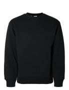 Slhreg-Dan Sweat Crew Neck Tops Sweatshirts & Hoodies Sweatshirts Black Selected Homme