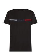 Hilfiger Chest Insert Tee Tops T-Kortærmet Skjorte Black Tommy Hilfiger