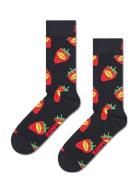 Strawberry Fresh Sock Lingerie Socks Regular Socks Black Happy Socks