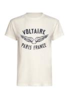 Walk Pcl Voltaire Wings Tops T-shirts & Tops Short-sleeved Cream Zadig & Voltaire